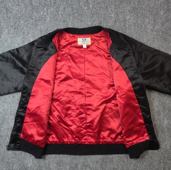 Vtg 80s 90s Disney Channel Mickey Mouse Satin Bomber Jacket XL USA Retro - Picture 7 of 13